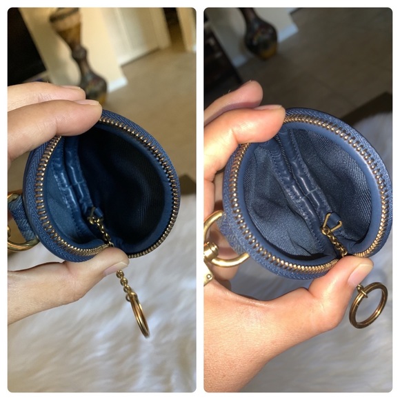 Louis Vuitton Navy Blue Monogram Denim Round Bag Charm and Key Holder - Picture 14 of 17